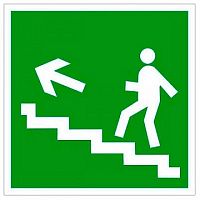 Знак безопасности BL-2010B.E16 Напрю к эвакуац. выходу по лестнице вверх (лев) | код. a15040 | белый Свет